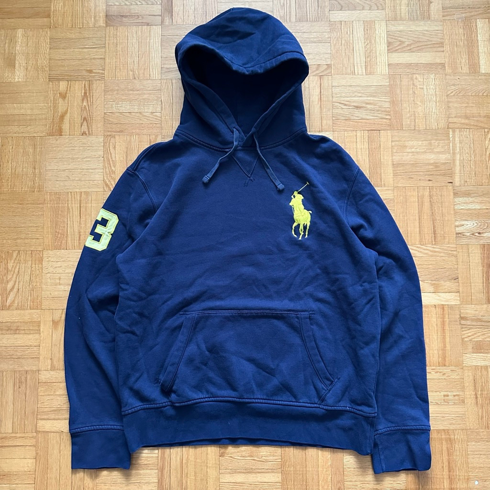 Polo Ralph Lauren Big Pony #3 Hoodie Size Large Blue - Picture 1 of 5